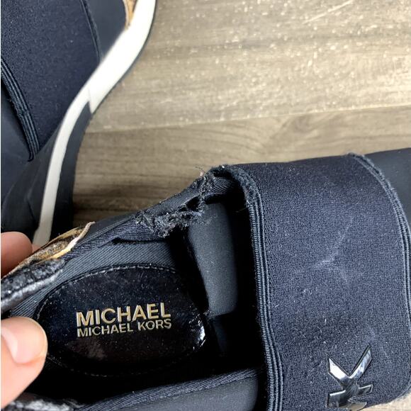 Womens Michael Kors MK Animal Print Wedge Slip On Sneakers 6.5 M - Picture 14 of 16